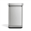 45L Brushed Stainless Steel Rectangular Step Can R1439