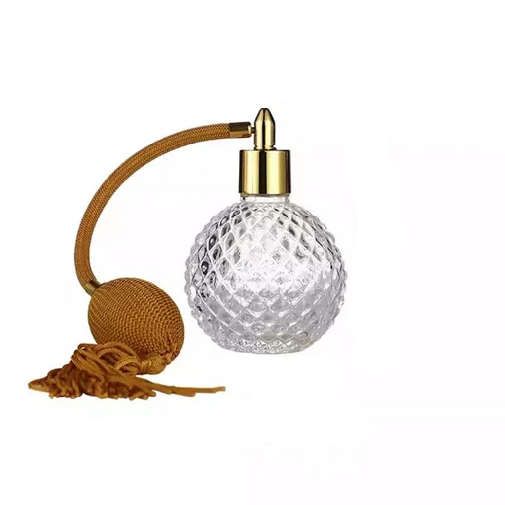 80ml Clear Crystal Perfume Bottle Gold Long Spray Atomizer Refillable Glass Y629