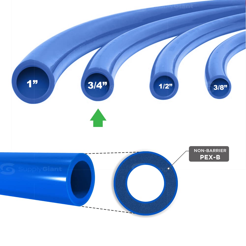 3/4 In x 100 Ft Blue PEX-B Pipe A554