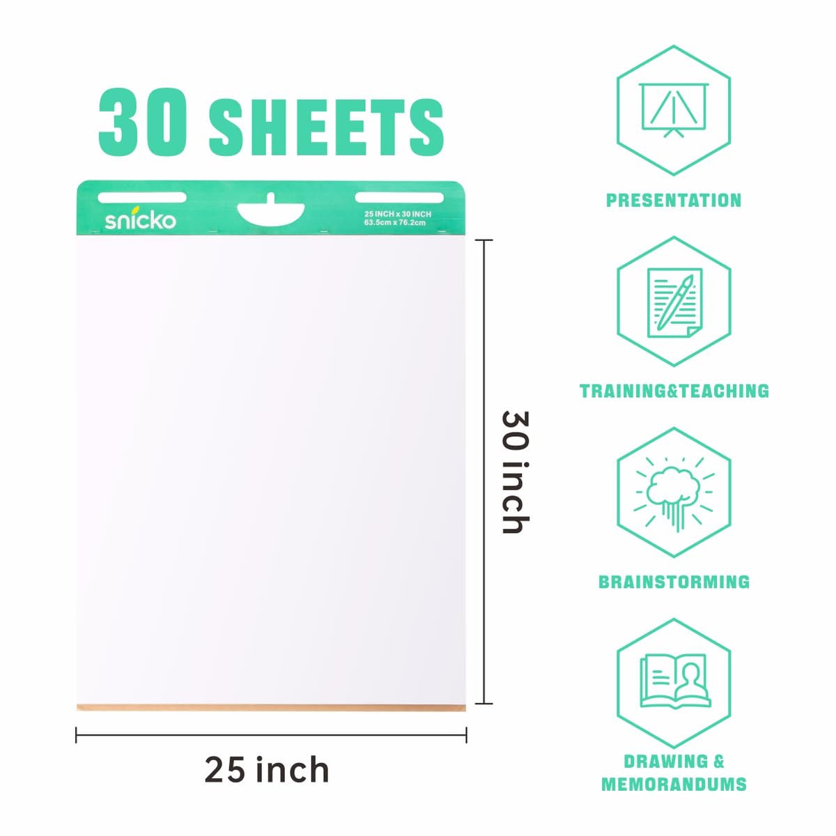 White Self Stick Easel Pad 25 in x 30 in 30 Sheets 2 Pads Y759
