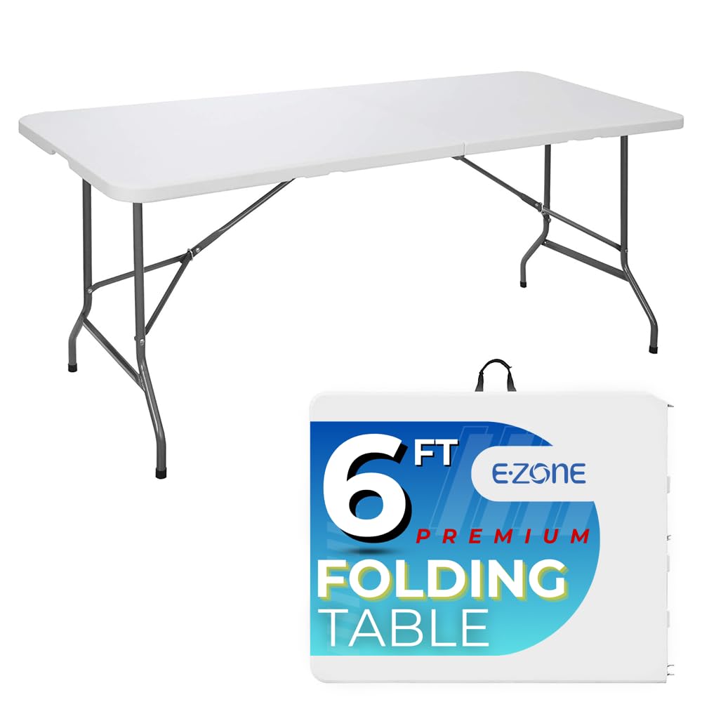 6 Ft White Portable Folding Plastic Dining Table R542