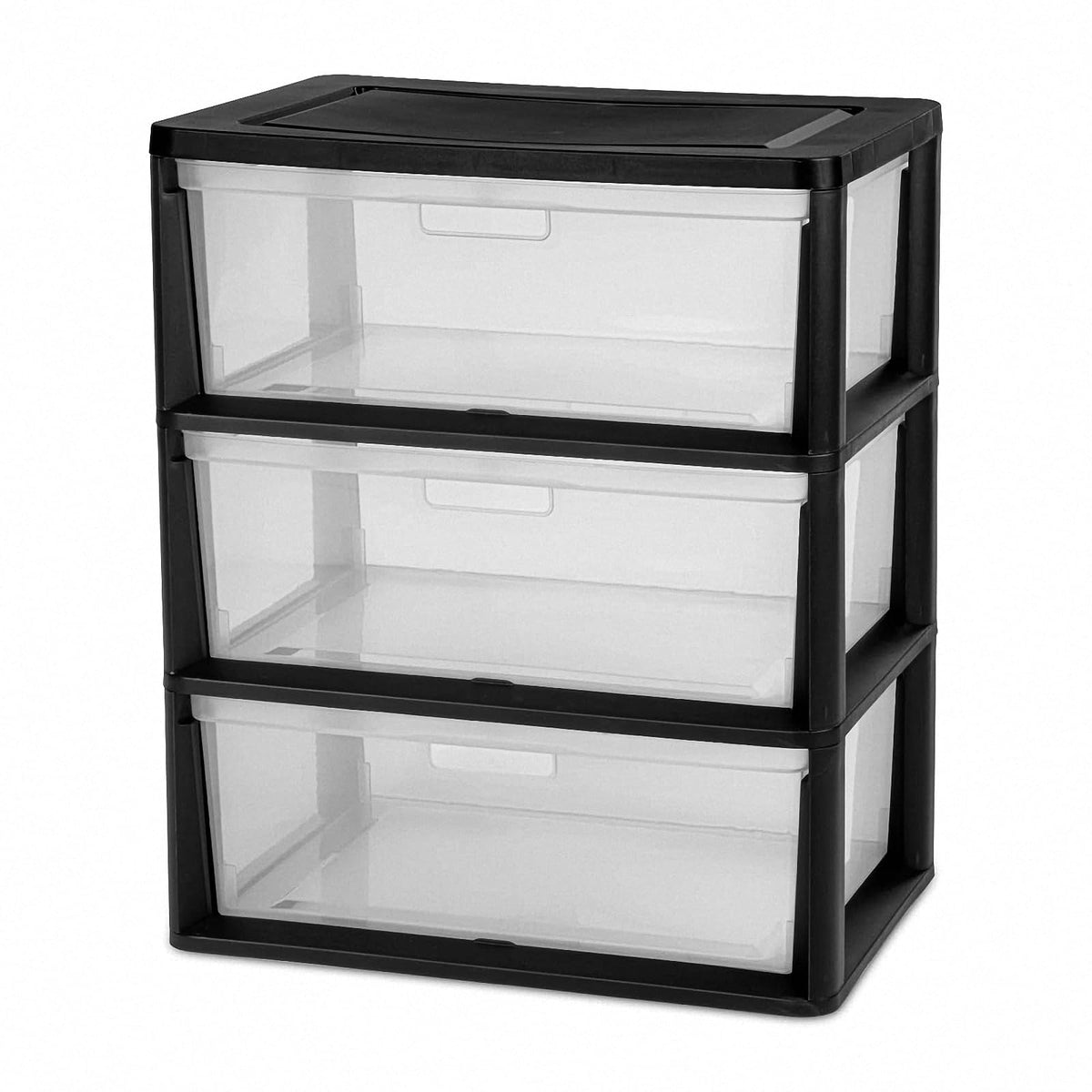 Black 3 Drawer Plastic Storage Tower H118230