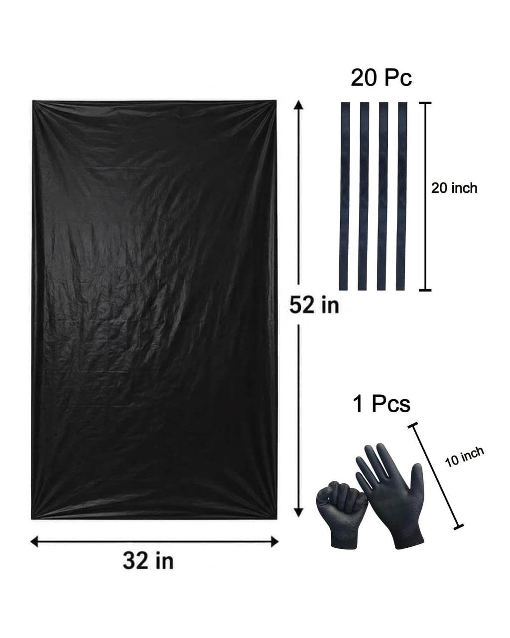 6 Mil Heavy Duty Contractor Trash Bags, 50/55/60 Gallon, Black, 20 Pack V8961