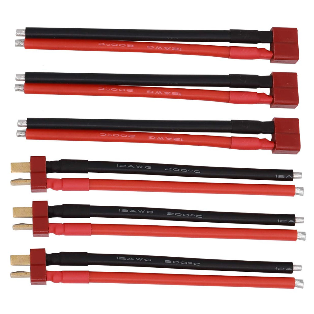 T Plugs Female and Male Connector RC Battery Balance Charge Cable Adapter 12AWG 10cm O866