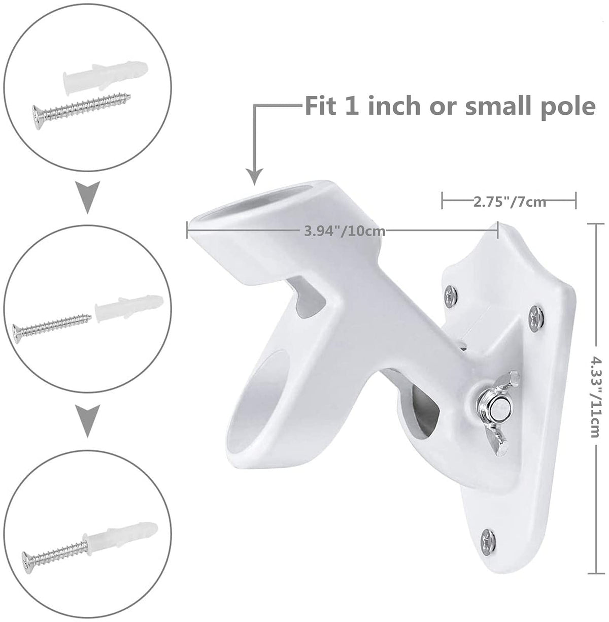 Heavy Duty Flag Pole Holder Wall Mounting Bracket 1" E433