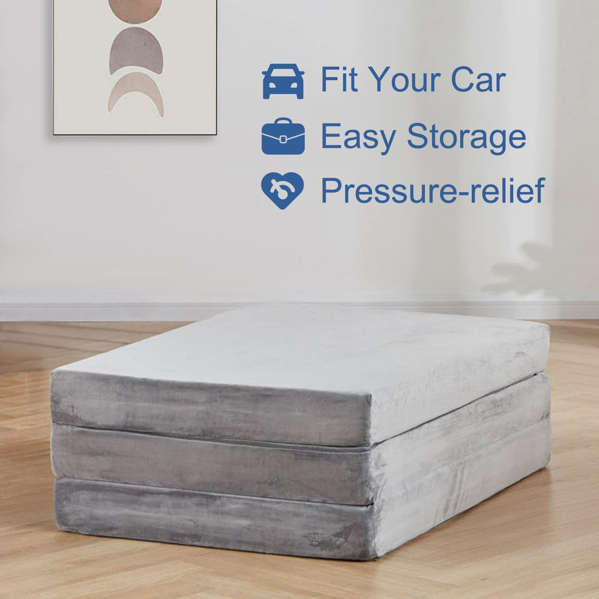 3.95" Full Memory Foam Folding Topper with Storage Bag D1347