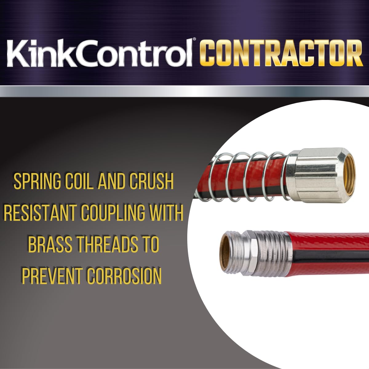 Contractor Grade Hose with Spring Coil and Crush Resistant Couplings 3/4 x 50 ft N359