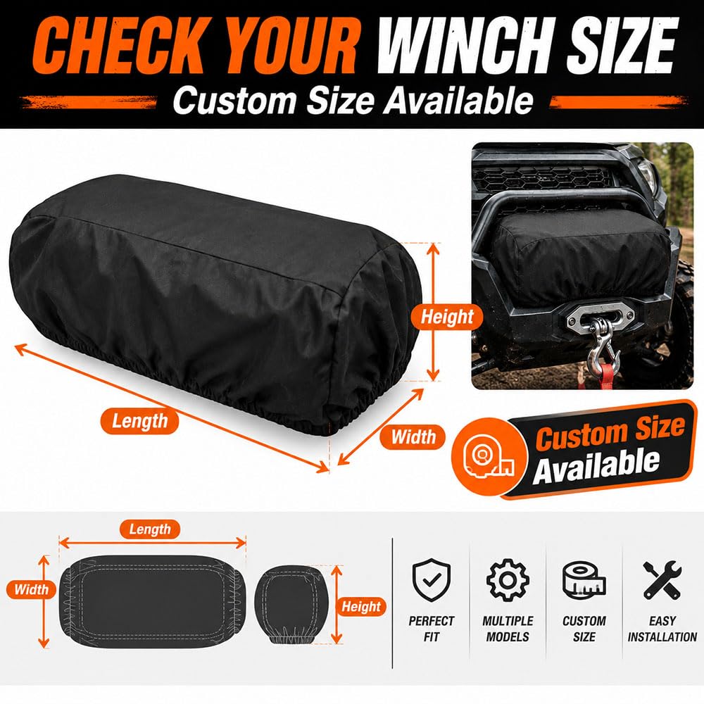 Water Resistant Oxford Fabric Winch Cover W499042