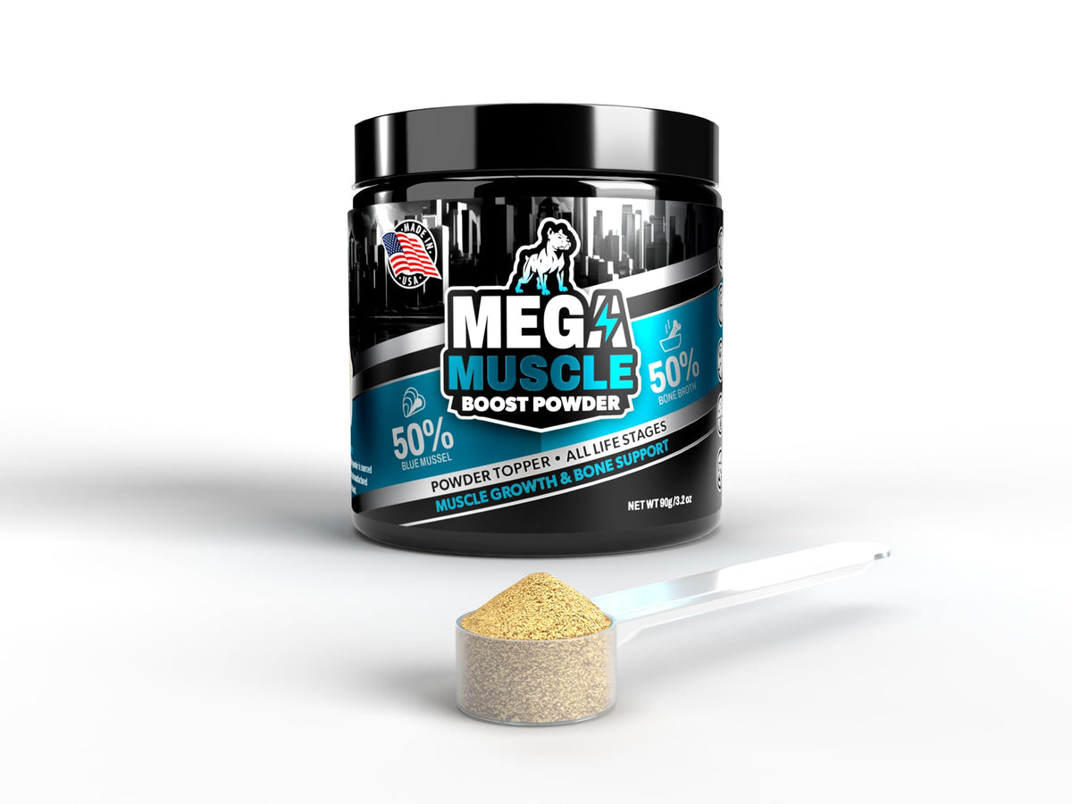 Dog Muscle Support Powder Blue Mussel Bone Broth Food Topper 3.2 oz B245
