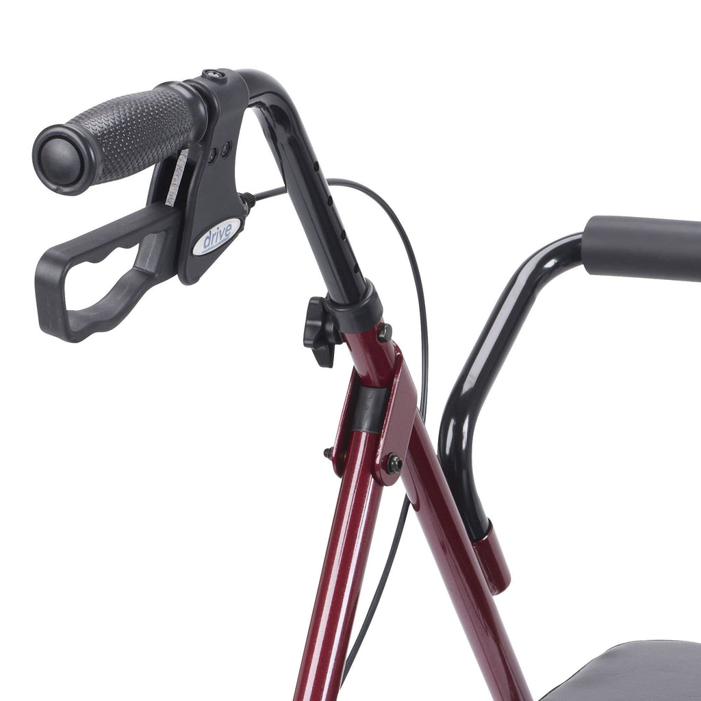 Foldable Bariatric Rollator Walker with Seat, Red M33053