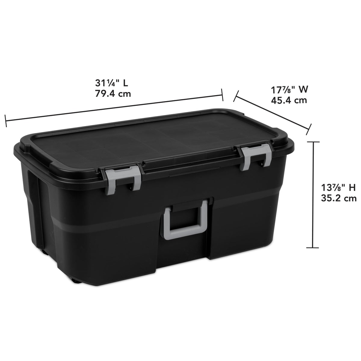 Black 2 Pack 22 Gallon Wheeled Plastic Storage Trunk V94001