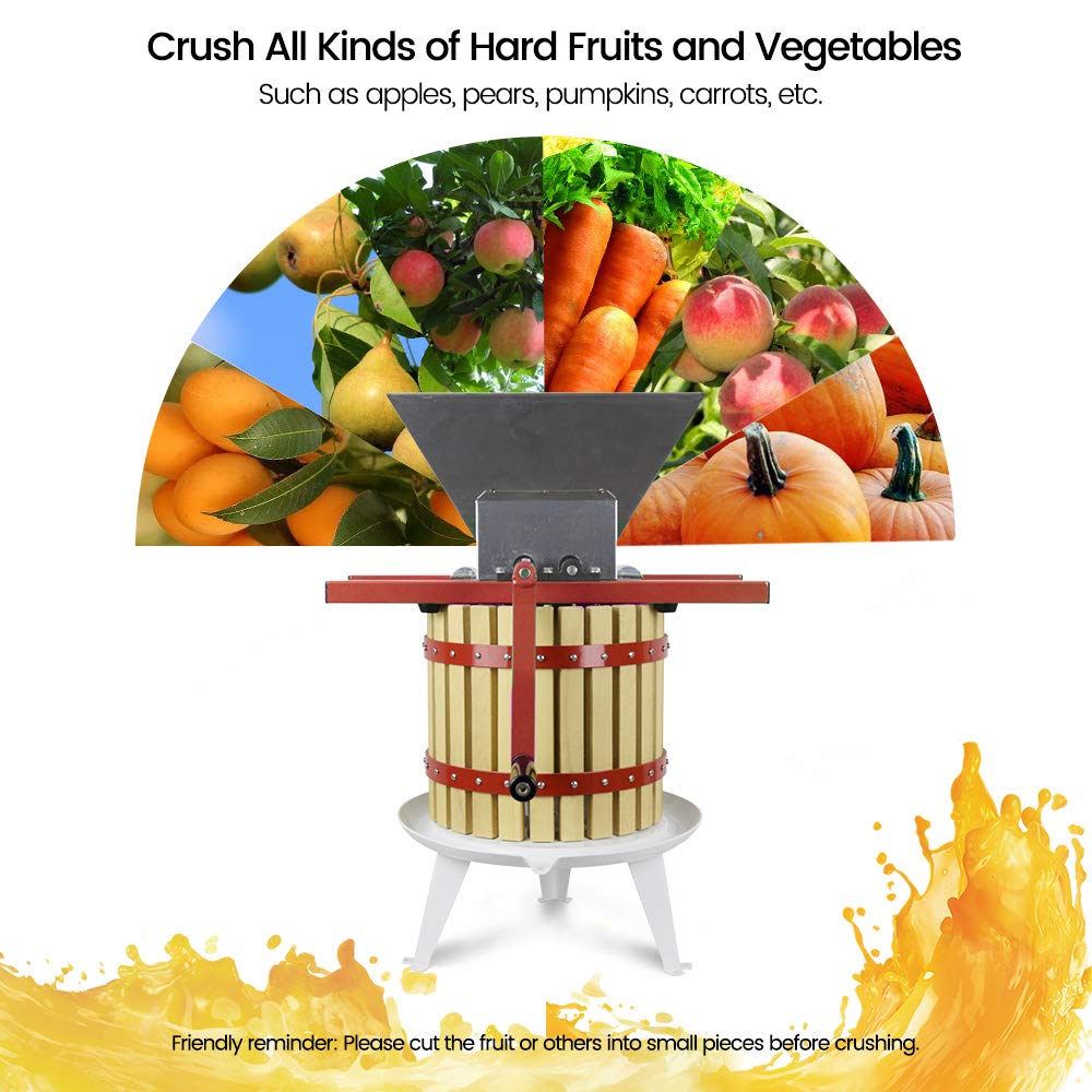 7L Manual Juicer Grinder Stainless Steel 1.8 Gallon Red I58160