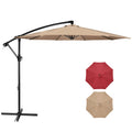9.8ft Blue Offset Cantilever Patio Umbrella with Crank & Cross Base X38997