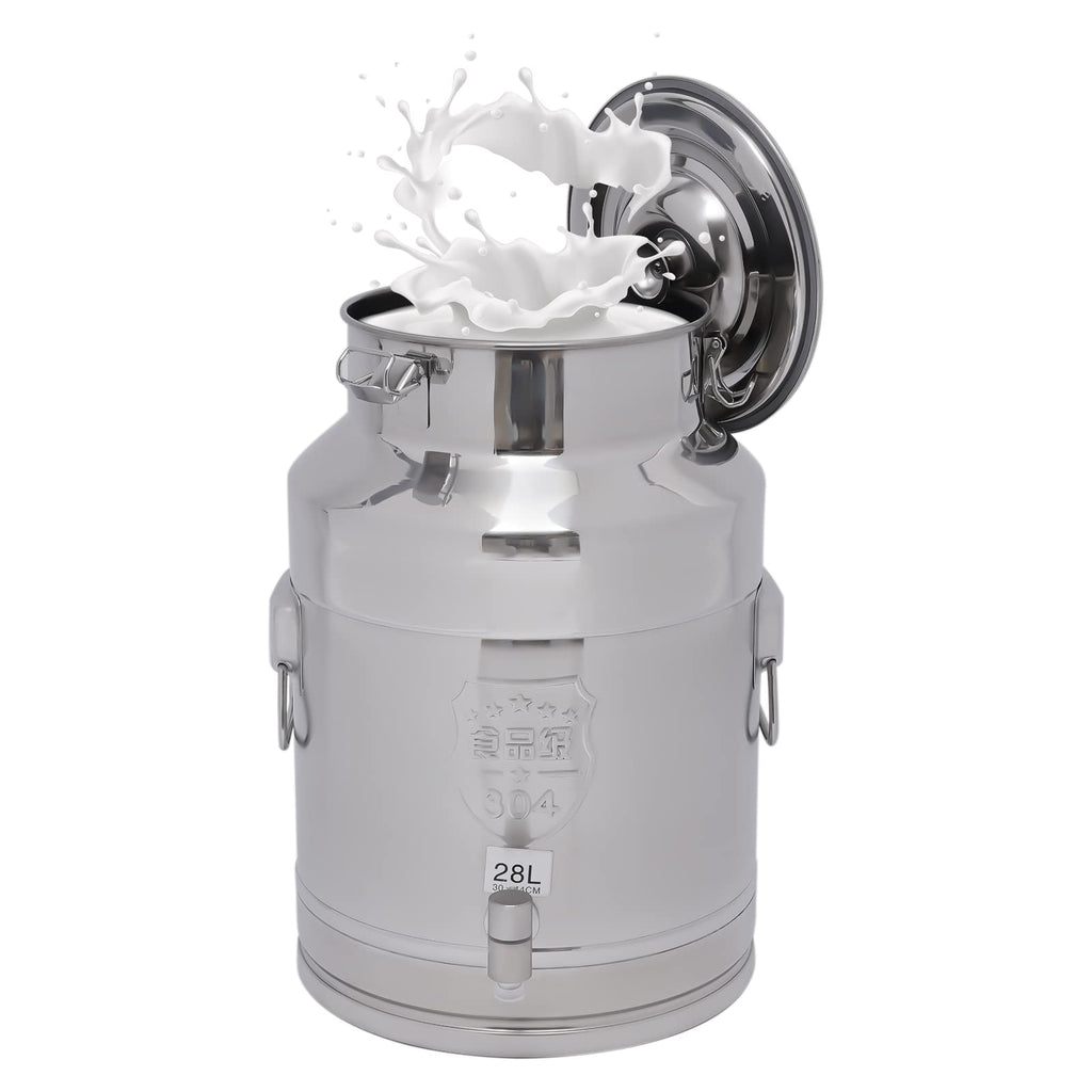 7.4 Gal Stainless Steel Milk Can with Faucet J398