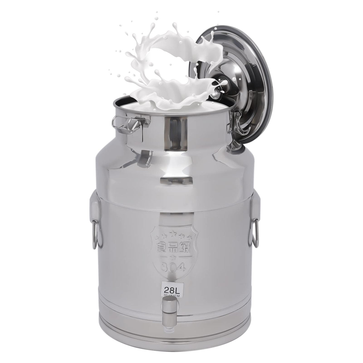 7.4 Gal Stainless Steel Milk Can with Faucet J398