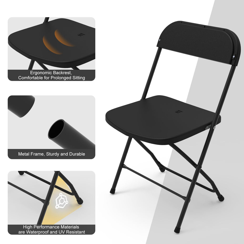Plastic Folding Chairs Set of 10 W96331