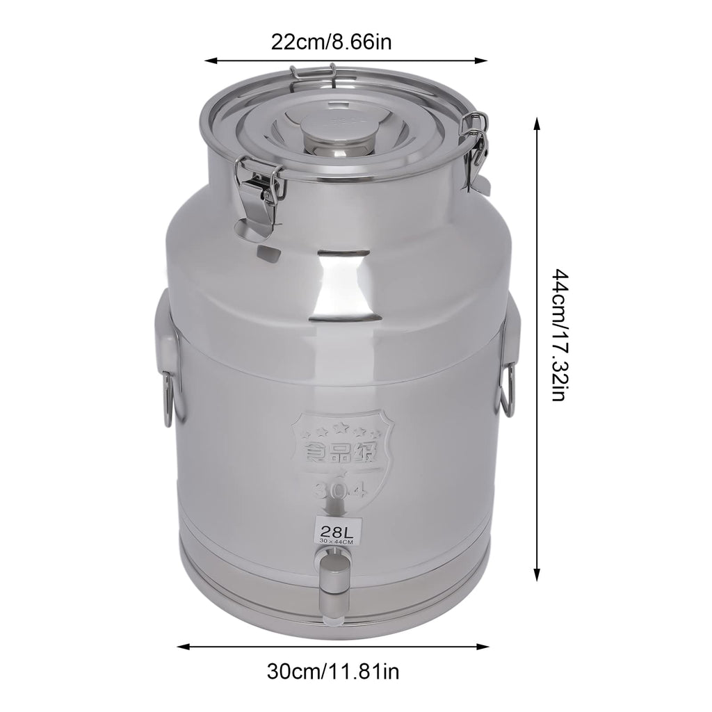 7.4 Gal Stainless Steel Milk Can with Faucet J398