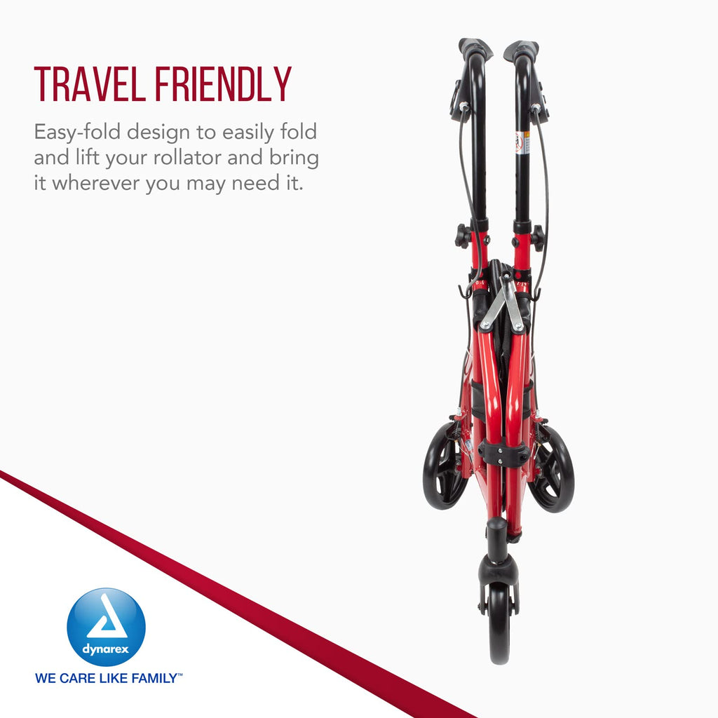 Foldable Lightweight 3-Wheel Rollator with Storage Pouch Z58249