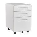 3 Drawer White Metal Filing Cabinet with Lock U467