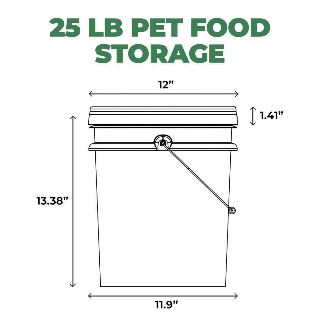 Airtight Pet Food Storage Container 25 lbs Grey F30902