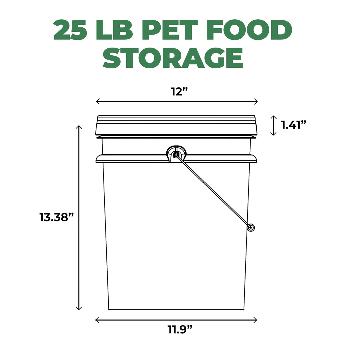 Airtight Pet Food Storage Container 25 lbs Grey F30902