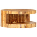 25.6"x11.8" Solid Sheesham Wood Round Coffee Table I68079