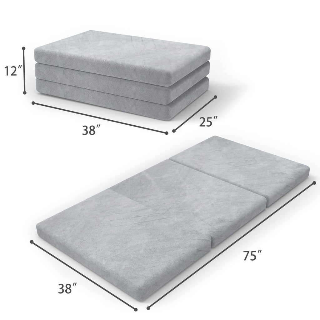 3.95" Full Memory Foam Folding Topper with Storage Bag D1347