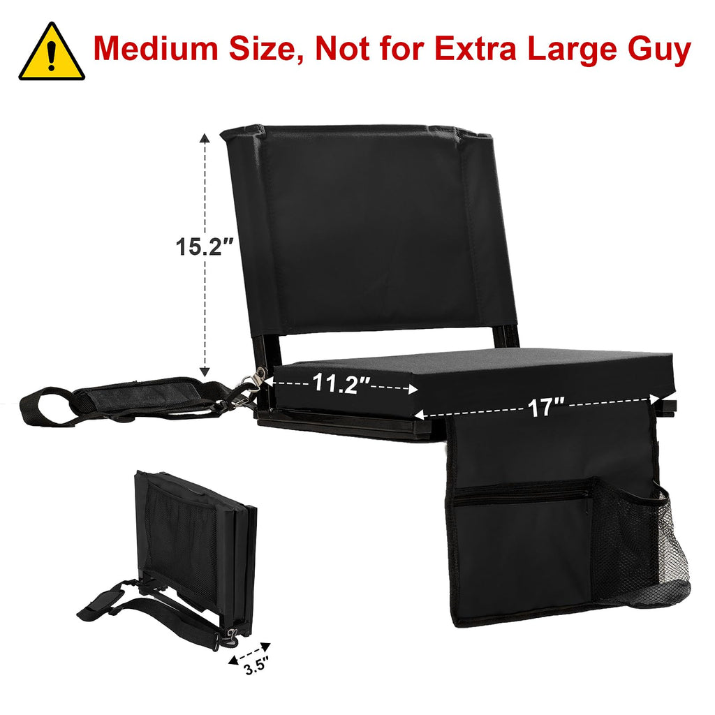 Folding Bleacher Seat with Back Support and Cushion V43365