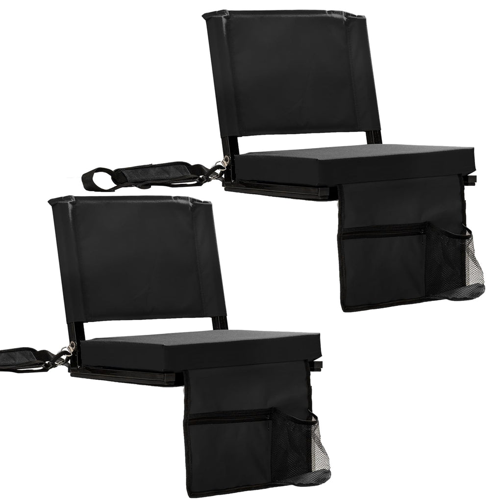 Folding Bleacher Seat with Back Support and Cushion V43365