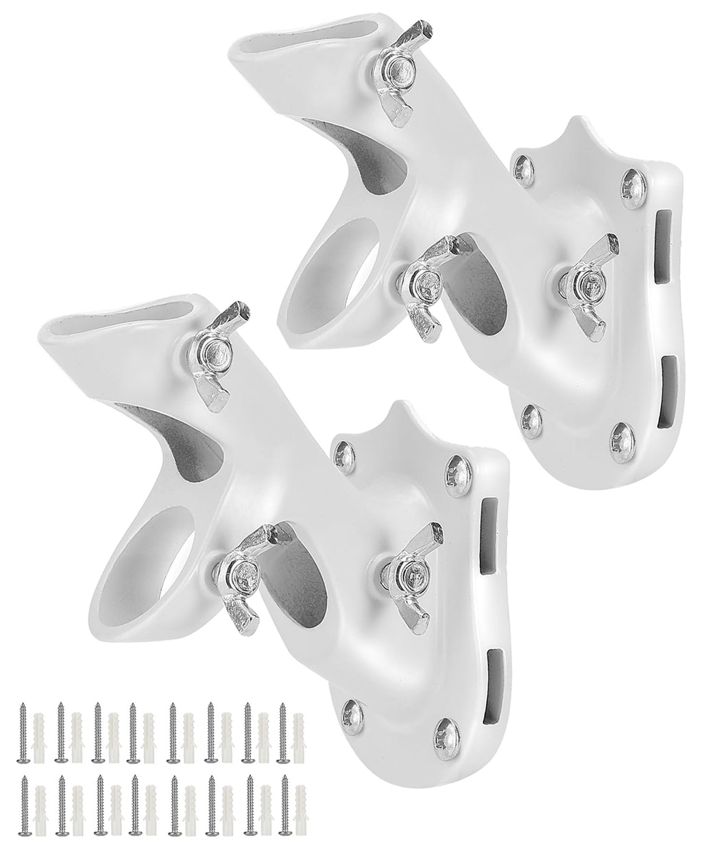 White Adjustable Flag Pole Holder 2 Pack D301