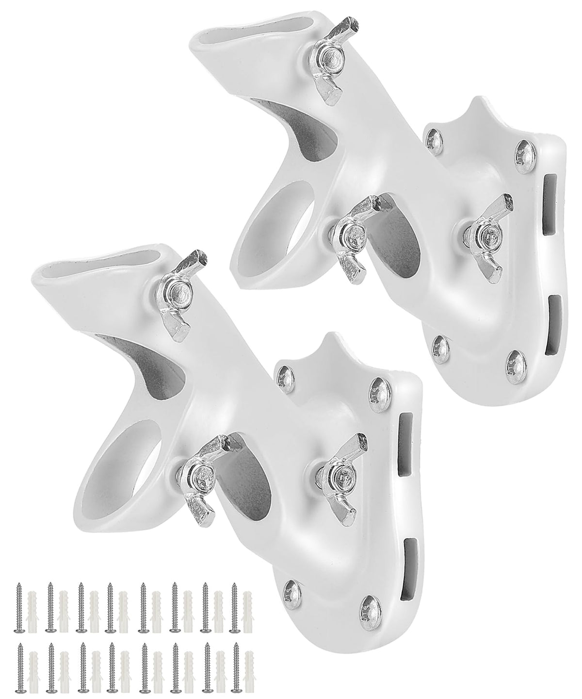 White Adjustable Flag Pole Holder 2 Pack D301
