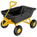 Heavy Duty Dump Cart Wagon, 770LBS Poly Wheelbarrow, 10in All-Terrain Pneumatic Tires K54742