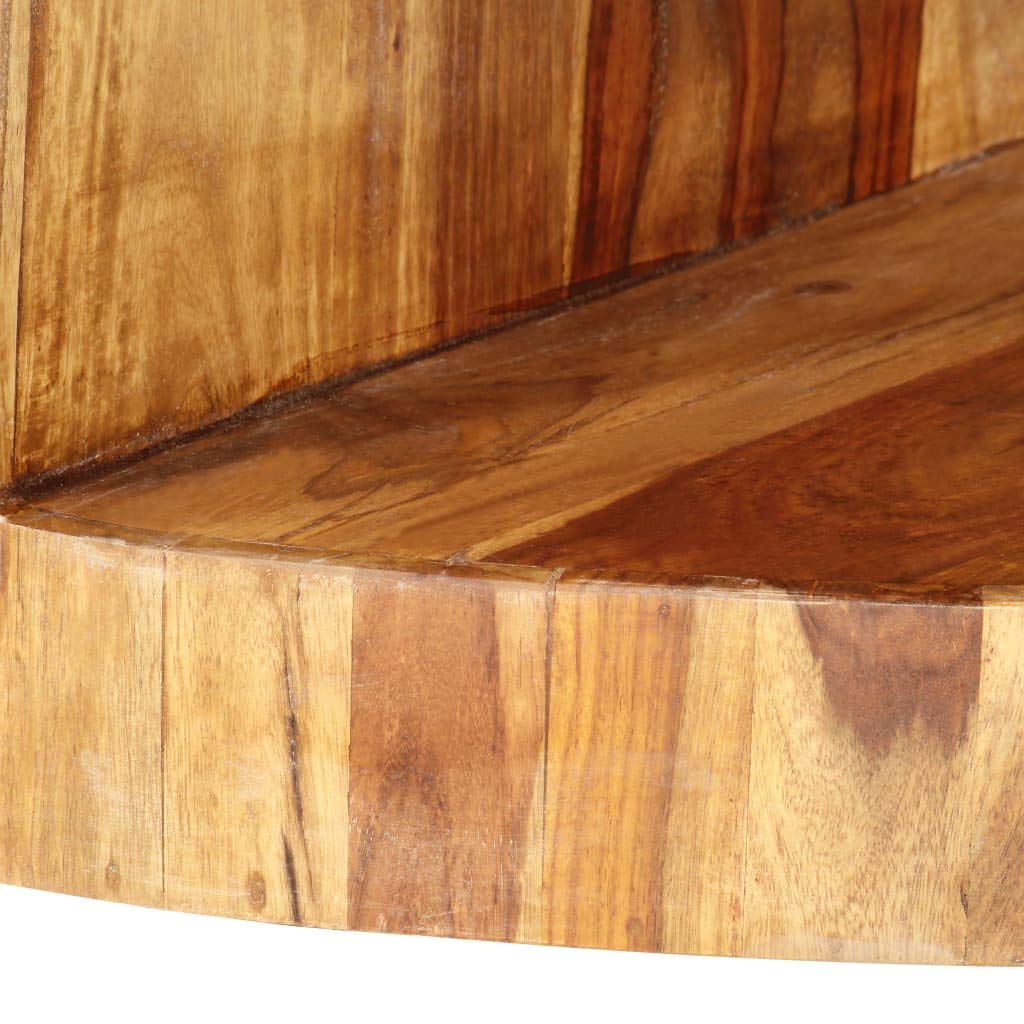 25.6"x11.8" Solid Sheesham Wood Round Coffee Table I68079