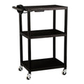 Mobile Utility AV Cart with Power Strip and Casters, Black Y453010