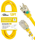 Yellow 12 Ft 12 Gauge Outdoor Extension Cord A182492