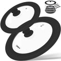 2 Pcs Universal Silicone Tempered Glass Pan Lids Dishwasher Safe F6890
