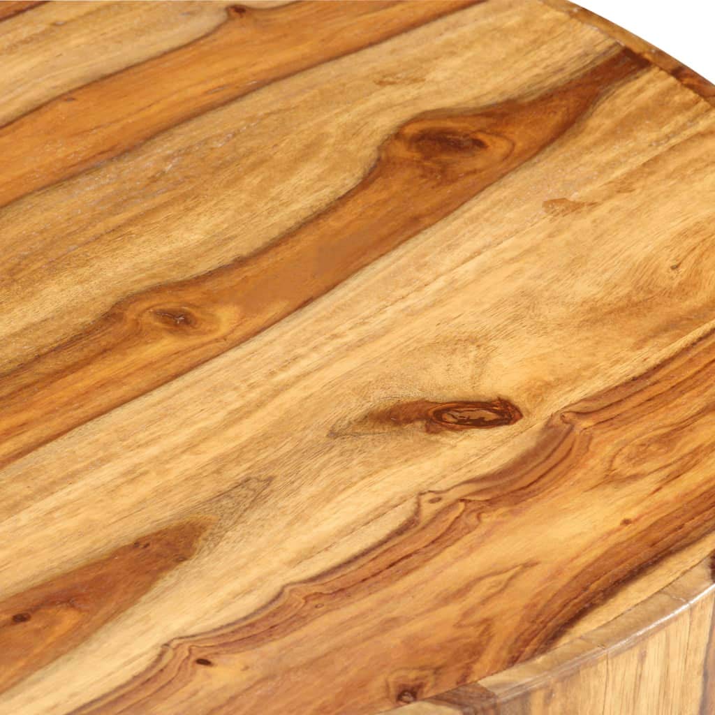 25.6"x11.8" Solid Sheesham Wood Round Coffee Table I68079