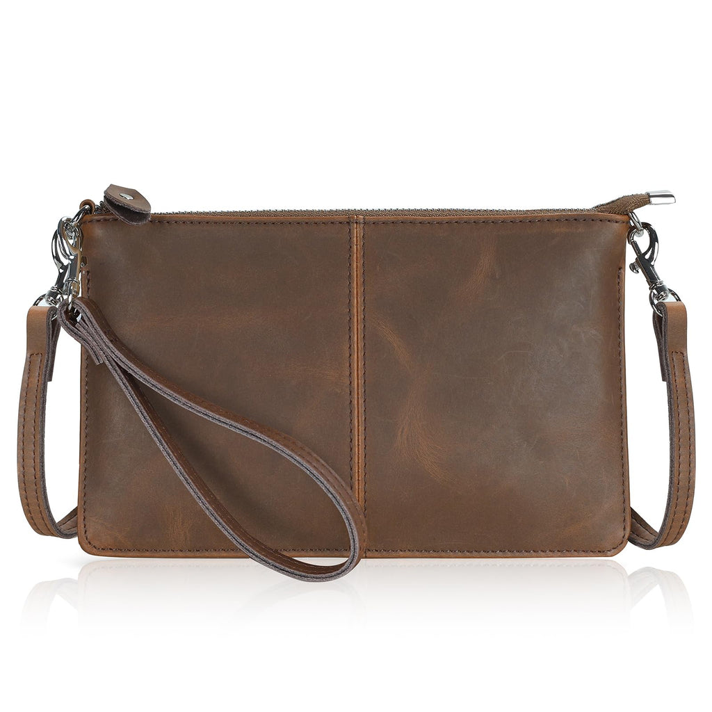 Genuine Leather Small Crossbody Bags Wristlet Wallet Purses F4195