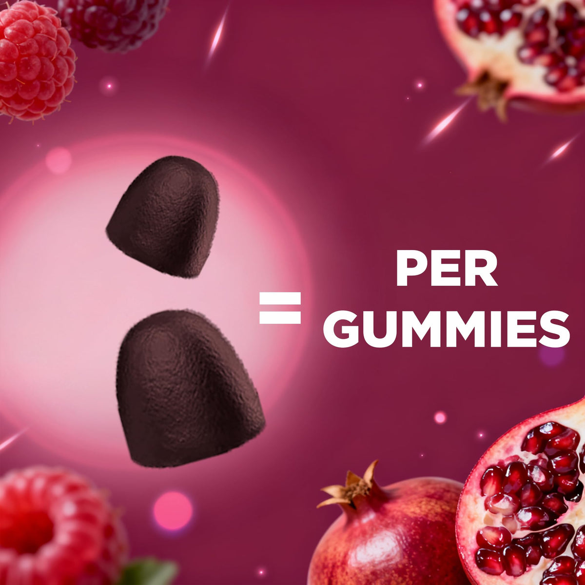 Beet Root Gummies with B6, B12, Grape Seed, Pomegranate & Nicotinamide 60 Count L590888