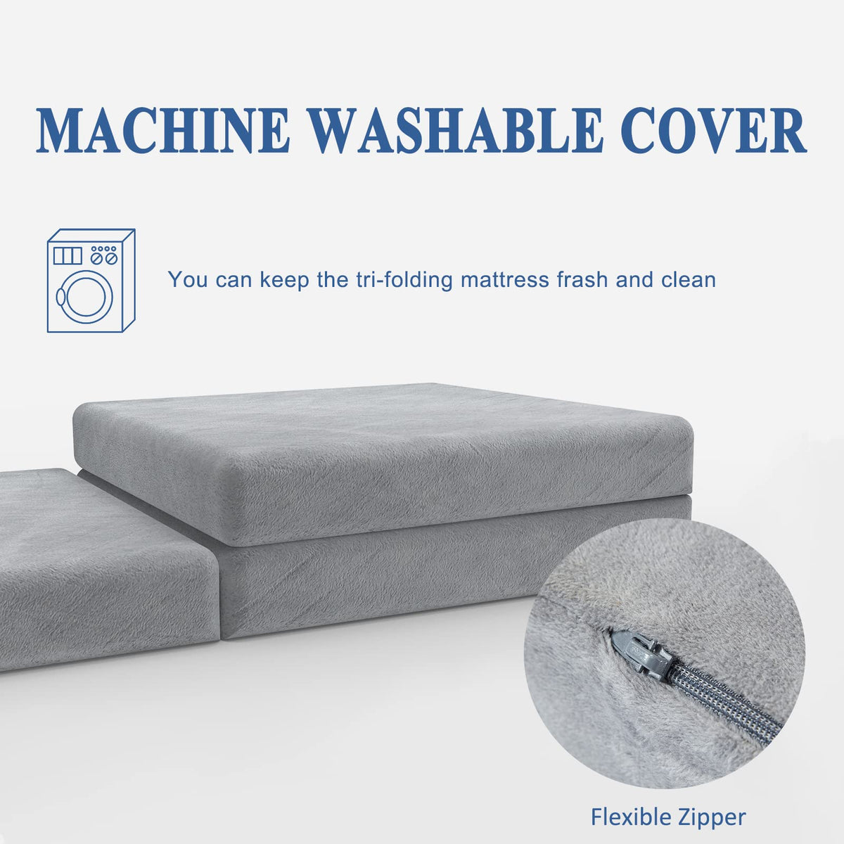 3.95" Full Memory Foam Folding Topper with Storage Bag D1347