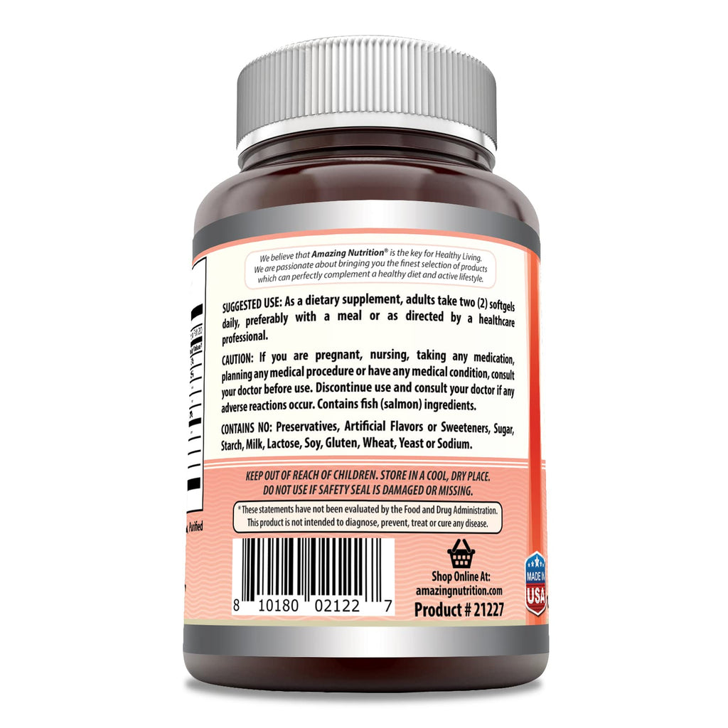 Wild Alaskan Salmon Oil 2000 Mg 180 Softgels Non-GMO Gluten-Free C9759