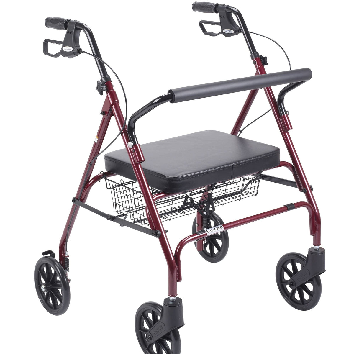 Foldable Bariatric Rollator Walker with Seat, Red M33053