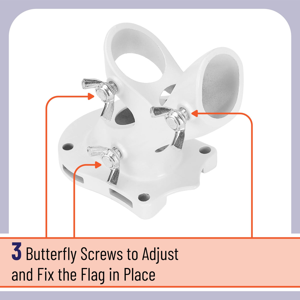 White Adjustable Flag Pole Holder 2 Pack D301