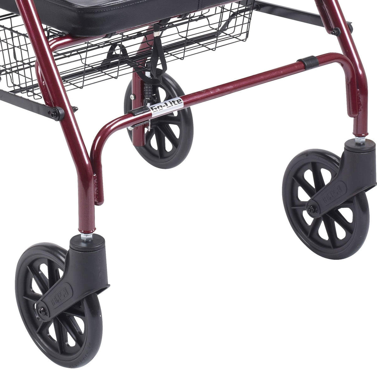 Foldable Bariatric Rollator Walker with Seat, Red M33053