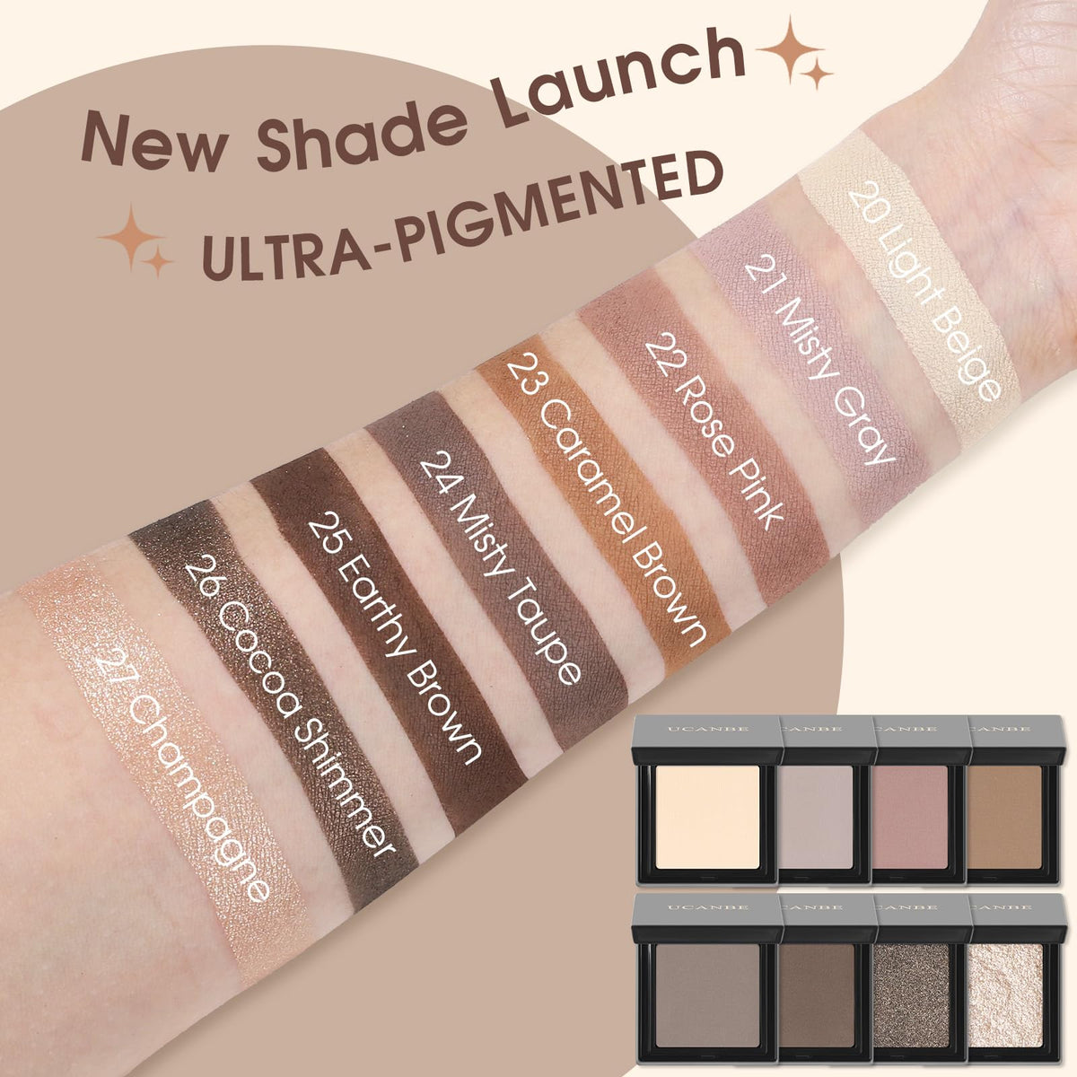 Light Beige Neutral Nude Matte Single Eyeshadow Palette G2892