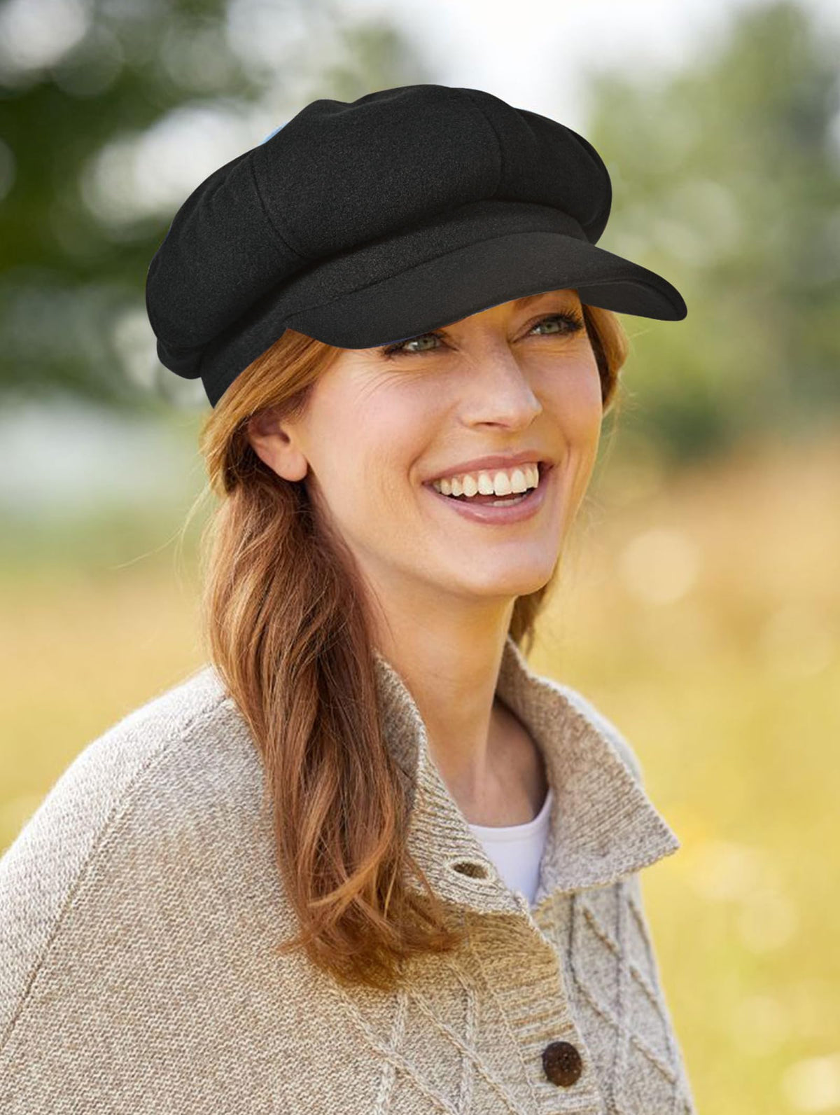 Wool Blend Newsboy Cap O2837