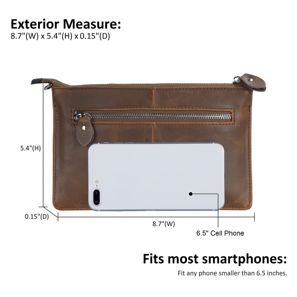 Genuine Leather Small Crossbody Bags Wristlet Wallet Purses F4195