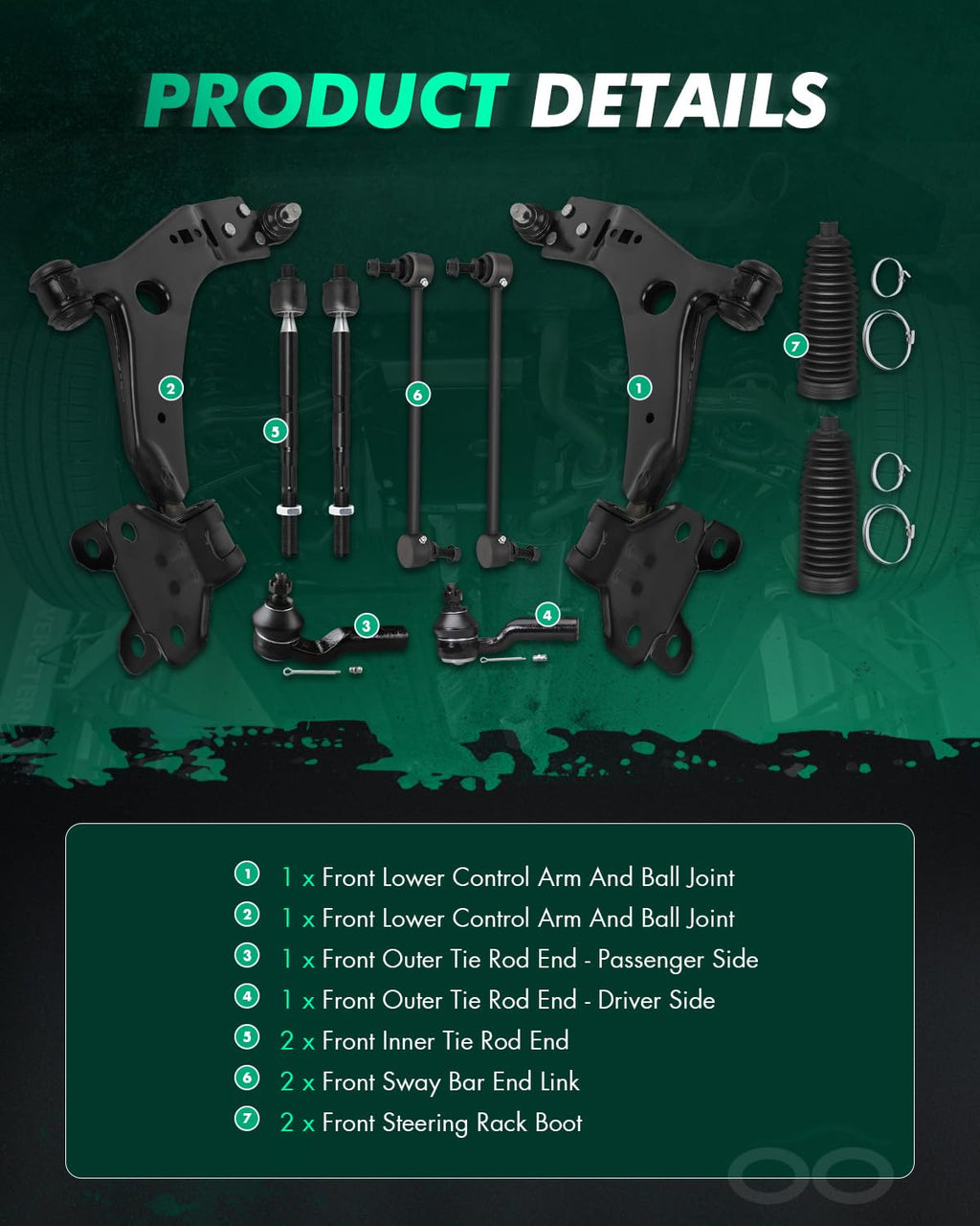 10pcs Front Suspension Kit B56098