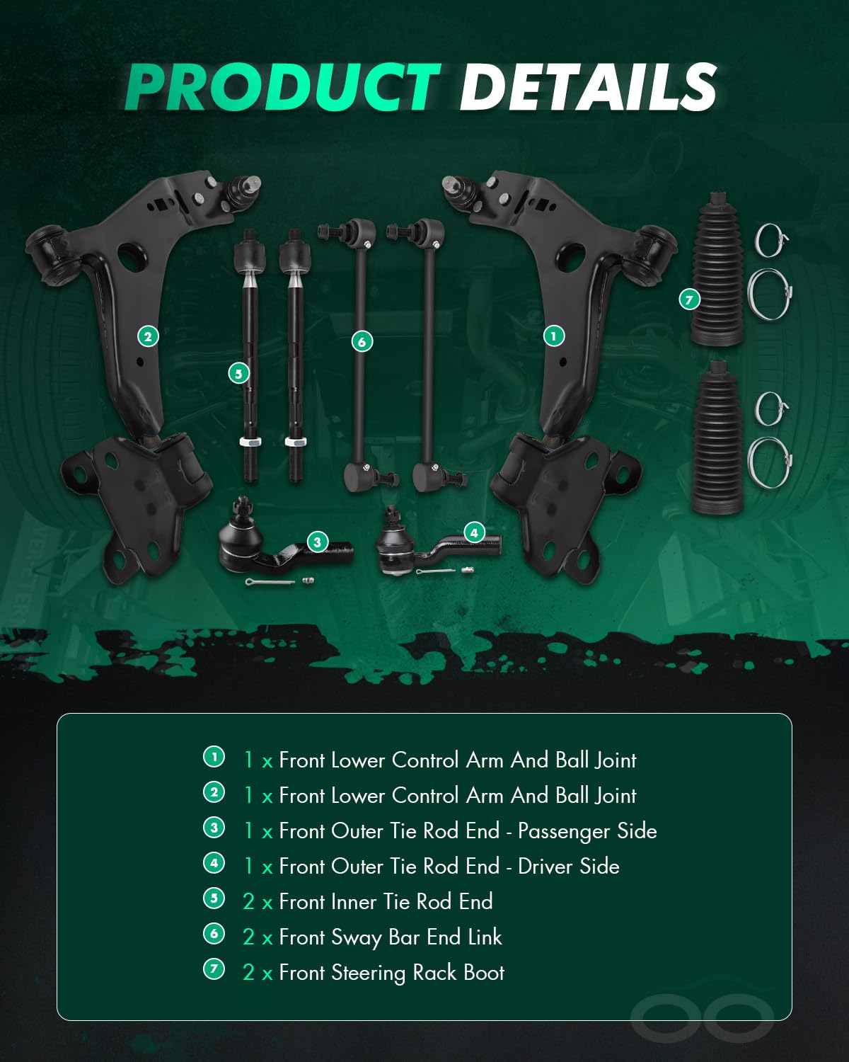 10pcs Front Suspension Kit B56098