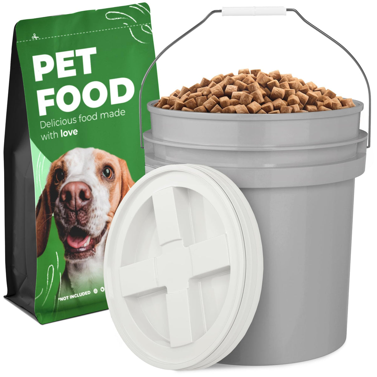 Airtight Pet Food Storage Container 25 lbs Grey F30902